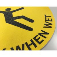 セーフラン安全用品 路面標示ステッカー(鉱物粒子タイプ) 丸型 スリップ注意 J7046 1枚（直送品）