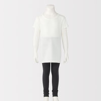 無印良品 キッズ フライス編みクルーネック半袖Ｔシャツ(インナー) １１０ オフ白 良品計画