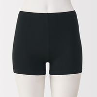 無印良品 レディース 婦人 ストレッチ天竺編み スカートの下に履く オーバーパンツ 一分丈レギンス 婦人Ｍ 黒 良品計画