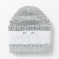 無印良品 キッズ 足なり直角 ショート丈靴下（柄・３足組） １５～１９ｃｍ ライン（グレー・ブルー・ネイビー） 良品計画