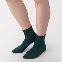 無印良品 レディース 婦人 足なり直角 履き口やわらか 三層 ショート丈靴下 口ゴムなし ２３～２５ｃｍ フェードグリーン