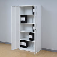 YAMAZEN スチール収納 書庫 両開き 5段 幅800×奥行400×高さ1790mm ホワイト 1台（取寄品）