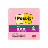 スリーエム(3M) ポストイット ふせん 付箋 強粘着 ノート 75mm×75mm ポジティブリィピンク 6冊 654SS-PPK