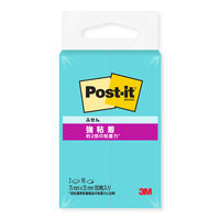 スリーエム(3M) ポストイット ふせん 付箋 強粘着 ノート 75mm×25mm アクアスプラッシュ 1パック（2冊入）×6 654SS-AQ