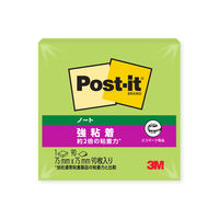 スリーエム(3M) ポストイット ふせん 付箋 強粘着 ノート 75mm×75mm ライトグリーン 6冊 654SS-LE