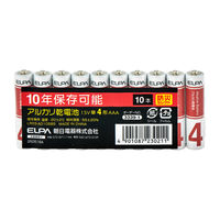 朝日電器 アルカリ乾電池 単4形 10年保存 防災 LR03-AD10SBS 1パック(10本入)