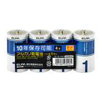 朝日電器 アルカリ乾電池 単1形 10年保存 防災 LR20-AD4SBS 1パック(4本入)