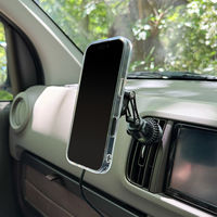 MagSafe対応 車載ワイヤレス充電器 エアコン吹き出し口用 ロングアーム ブラック  MagSafe非対応機種・ケースも使える（直送品）