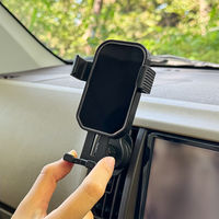 車載ホルダー エアコン吹き出し口用 ブラック  片手でラクラク操作 クリップ固定（直送品）