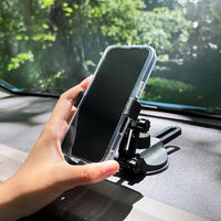 車載ホルダー ダッシュボード用 真空吸着＆粘着固定 ロングアーム Bタイプ ブラック（直送品）