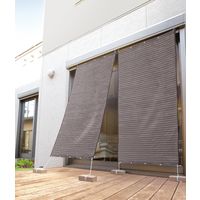 サンスマイル お洒落な遮熱アルミすだれ 2枚組(S字フック付き) ブラウン 90×185cm a2481710 1個