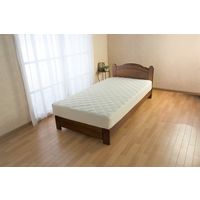 宮地商事 綿100%敷きパッド一体型BOXシーツ ベージュ クイーン a2483620 1個（直送品）