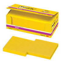スリーエム(3M) ポストイット ふせん 付箋 強粘着 罫線入りノート 75mm×75mm ビビットイエロー 1箱（10冊入） 6301SS-YN
