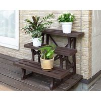 グリーンパル フラワースタンド3段600/チョコブラウン【菜園・園芸】 4976131910074 1セット(3個)