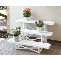 グリーンパル フラワースタンド3段900/ホワイト【菜園・園芸】 4976131910081 1セット(4個)