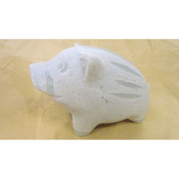 いよせき いのしし 猪 置物 〈ミドリ色〉80×50×H55mm 011316-g 1個（直送品）