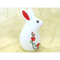 いよせき うさぎ(梅花)50×55×H110mm 置物 漢白玉 アラバスター 908011 1個（直送品）