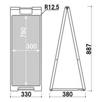 ファースト インバウンド向け案内看板「転倒注意」 両面 カラー:赤 sp902-w-330 1台（直送品）