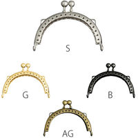 日本紐釦貿易 カン付穴あき口金 縫い付けタイプ 外径約W6×H4cm ゴールド H18-G 1セット(3個)（直送品）