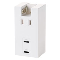 エレコム USBタップ 電源タップ コンセント×1口 USBーC×2 PD 20W 白 T-U06-1C2WH 1個
