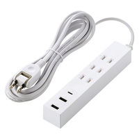 エレコム USBタップ 延長コード 3m コンセント×3口 USBーC×1 A×2 白 ECT-38-3A2C30WH 1個