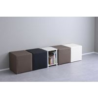 コンフォートワーク キューブスツール　収納付き　幅・奥行き380mm　キューブソファ　ブラック ACS-3840P(BK) 1台 オリジナル