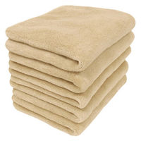 シナップスジャパン ふんわり フェイスタオル ベージュ　78×34CM　5枚入　圧縮梱包 1セット50枚（5枚入×10）