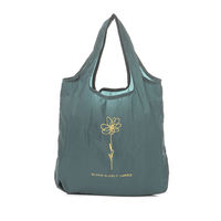 FLOWERポーチ付きエコバッグ グリーン LAKOLE/ラコレ