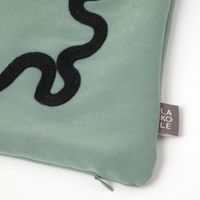 FLOWER刺繍クッションカバー グリーン LAKOLE/ラコレ