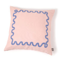 FLOWER刺繍クッションカバー ピンク LAKOLE/ラコレ