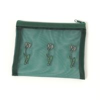 FLOWERメッシュポーチ グリーン LAKOLE/ラコレ