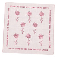 FLOWER今治ガーゼハンドタオル バラ 1セット（1枚×2） LAKOLE/ラコレ