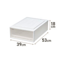 【引き出し収納】　天馬　フィッツケース 53ー39S　ホワイト/クリア　幅39.0×奥行53.0×高さ18.0cm　1個（わけあり品）
