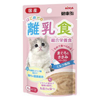 健康缶 パウチ 猫 はじめての離乳食 まぐろとささみペースト 国産 40g 6袋 キャットフード ウェット（わけあり品）