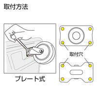 清水 静音キャスター 固定タイプ 100mm SH-CS100R 1セット(1個×24)（直送品）