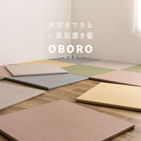 【玄関渡し】 萩原 水拭きできる　い草風置き畳　おぼろ　同色9枚組 グリーン 82×82×2.5cm（直送品）