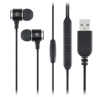 ナカバヤシ USBイヤホンマイク 多機能リモコン搭載 ブラック UHP-09BK 1個