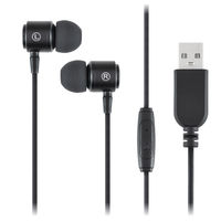 ナカバヤシ USBイヤホンマイク 軽量タイプ ブラック UHP-08BK 1個