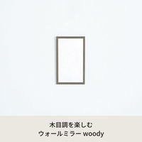 永井興産 woody ウォールミラー 幅300×奥行15×高さ500mm グレー NK-220GY 1枚