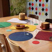 ダルトン ランチョンマット PLACE MAT ROUND グリーン×ピンク 478017 1個（直送品）