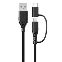2Way 変換式USBタフケーブル FCTMC-JD30_x 1.2m microUSB Cable Type-C Connector 1個