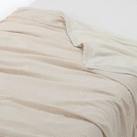 無印良品 綿ガーゼ 綿混ベロア リバーシブルブランケット Ｄ １８０×２００ｃｍ ベージュ 良品計画