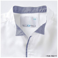 住商モンブラン 調理衣 調理コート 兼用 7分袖 白/ブラウンチェック 袖ネット付 S 2-687_S 1袋(1個)（直送品）