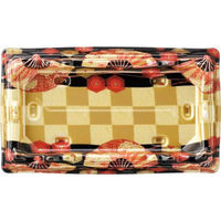 エフピコ 寿司桶 氷河桶25-14PT扇市松金 52012512 1ケース(400個(50個×8))（直送品）