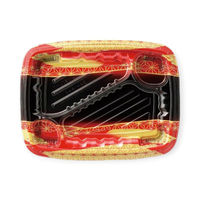 エフピコ 弁当容器 MSDレイア24-18-3 麻おり赤 7E012432 1ケース(600個(50個×12))（直送品）