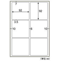 ヒサゴ 販促用品 屋外用ラベル 強粘再剥離 A4 6面 余白あり 10枚入 KLPH700S 1ケース(1個)（直送品）