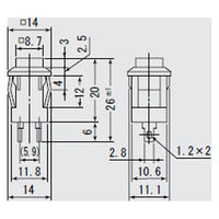 ミヤマ電器 スイッチ 押しボタンタイプ ボタンカラー赤 ON-(OFF) DS431-R 1個（直送品）