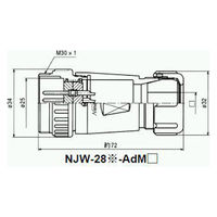 七星科学研究所 NJWアダプター 防水型(シェルφ28・16極) NJW-2816-AdM14 1個（直送品）