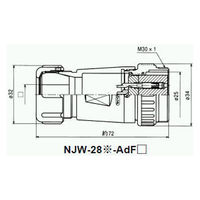 七星科学研究所 NJWアダプター 防水型(シェルφ28・24極) NJW-2824-AdF14 1個（直送品）