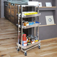 足立製作所 ステンレス製 コンパクトキッチンワゴン DS102 1個（直送品）